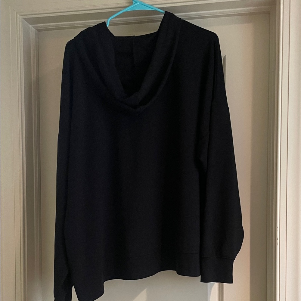 Threads 4 Thought Black Hooded Henley Sweatshirt with Snap Placket - Picture 5 of 5